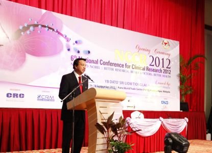 Malaysia's Minister of Health Mr Liow Tiong Lai at the opening of the 6th national conference for clinical research 2012
