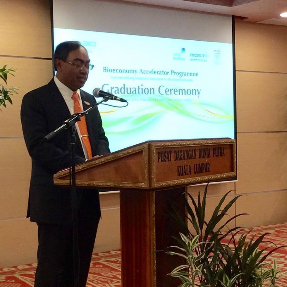 Dr Mohd Nazlee Kamal, CEO, BiotechCorp delivering his welcoming remarks at BioMalaysia, 2015
