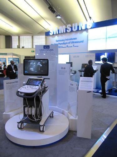 Samsung Medison's first premium ultrasound system UGEO WS80A showcased at the 23rd World Congress on Ultrasound in Obstetrics and Gynecology in Sydney, Australia. Photo courtesy:  Samsung Medison.