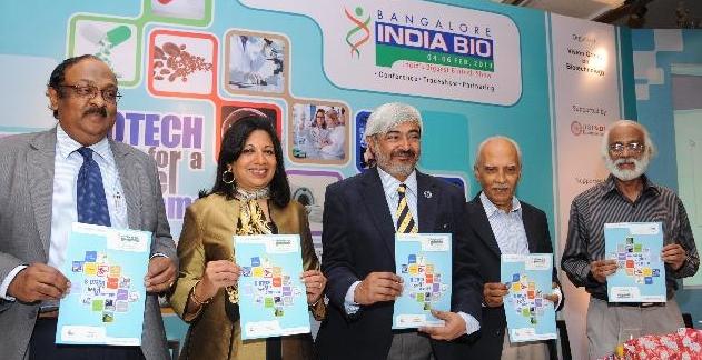 Bangalore India Bio 2013 Curtain Raiser (From L-R): Shri I S N Prasad, principal secretary, Department of IT, BT and S&T; Dr Kiran Mazumdar-Shaw, chairperson, Karnataka's Vision Group on Biotechnology and CMD, Biocon; Mr Subir Hari Singh, additional chief